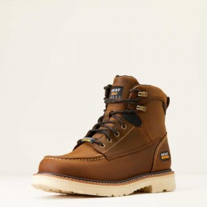 Ariat Rebar Lift 6' Waterproof Work Boot Brown | 362VILYGE