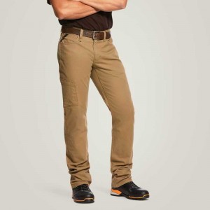 Ariat Rebar M4 Low Rise DuraStretch Made Tough Stackable Straight Leg Pant Khaki | 518SVEUPR