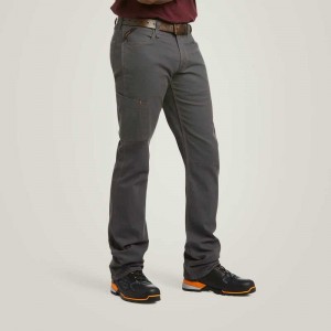 Ariat Rebar M4 Low Rise DuraStretch Made Tough Stackable Straight Leg Pant Grey | 901NZLVAM