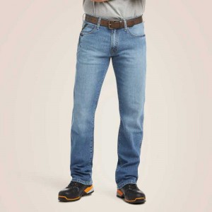 Ariat Rebar M4 Relaxed DuraStretch Basic Boot Cut Jean Blue | 018TNXEWM