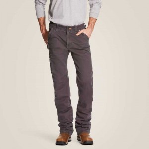 Ariat Rebar M4 Relaxed DuraStretch Washed Twill Dungaree Boot Cut Pant Grey | 031TSVBGE