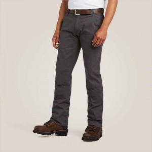 Ariat Rebar M7 Slim DuraStretch Made Tough Double Front Straight Pant Grey | 729XWYCUA