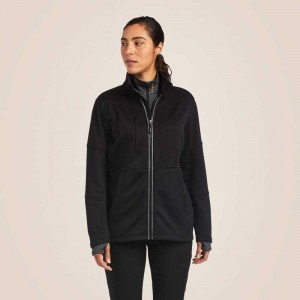 Ariat Rebar Polartec Elite Full Zip Sweatshirt Black | 253HLINAX