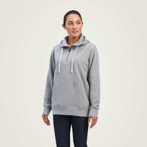 Ariat Rebar Skill Set 1/2 Zip Hoodie Grey | 639DRCZAQ