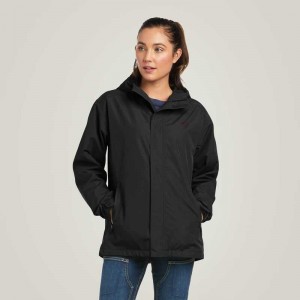 Ariat Rebar Stormshell Logo Waterproof Jacket Black / Purple | 687CNLPYJ