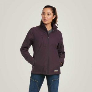 Ariat Rebar Stretch Canvas Softshell Jacket Purple | 074SOXZTI