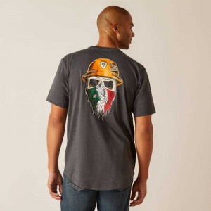 Ariat Rebar Workman Born For This T-Shirt Grey | 891BYNSKQ