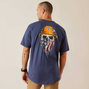 Ariat Rebar Workman Born For This T-Shirt Navy | 219RCSLDH