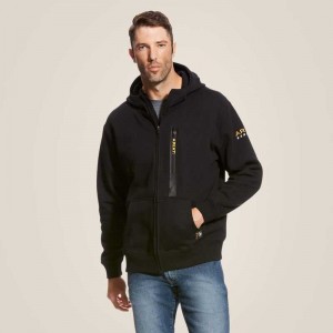 Ariat Rebar Workman Full Zip Hoodie Black | 941TOVZLR