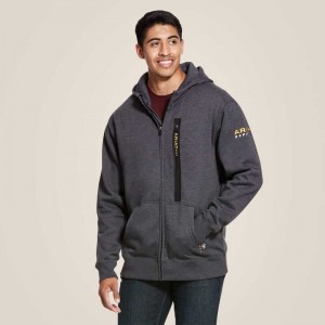 Ariat Rebar Workman Full Zip Hoodie Grey | 502TYCVSB