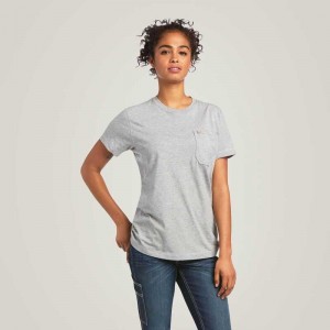 Ariat Rebar Workman Graphic Logo T-Shirt Grey | 892WMJURG