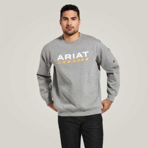 Ariat Rebar Workman Logo Sweatshirt Grey | 945IBEAMZ