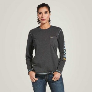 Ariat Rebar Workman Logo T-Shirt Grey | 503DGAEZU