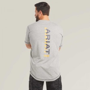 Ariat Rebar Workman Logo T-Shirt Grey | 562XZDONK