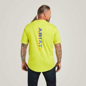 Ariat Rebar Workman Logo T-Shirt Sulphur Spring | 069LYVNAF