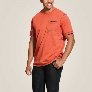 Ariat Rebar Workman T-Shirt Volcanic Heather | 072ABDHJF