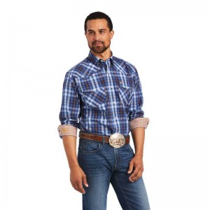 Ariat Relentless Inexorable Stretch Classic Fit Snap Shirt Blue | 948BZWHTE