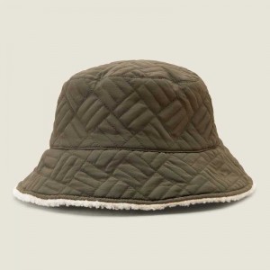 Ariat Reversible Quilted Bucket Hat Olive Green | 562PVCLZJ