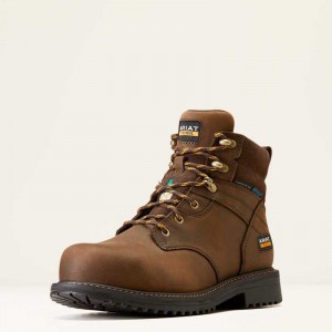 Ariat RigTEK 6' CSA Waterproof Composite Toe Work Boot Brown | 706TCKUDS