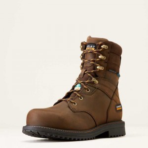 Ariat RigTEK 8' CSA Waterproof Composite Toe Work Boot Brown | 496OGXBNQ