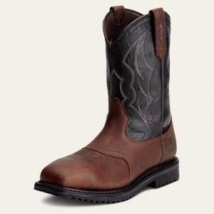 Ariat RigTek Wide Square Toe Waterproof Composite Toe Work Boot Brown | 805FJUHKD