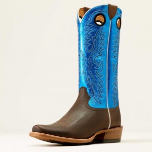 Ariat Ringer Cowboy Boot Brown / Light Blue | 482SHAZVP