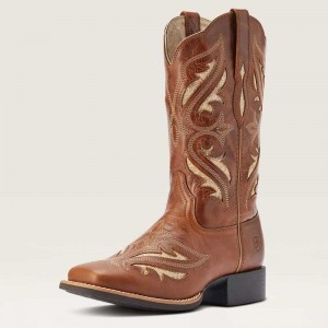 Ariat Round Up Bliss Western Boot Brown | 328BGUKDL