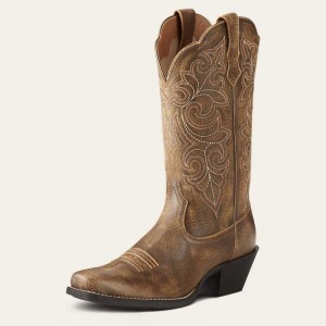 Ariat Round Up Square Toe Western Boot Vintage Bomber | 497UVZEPF