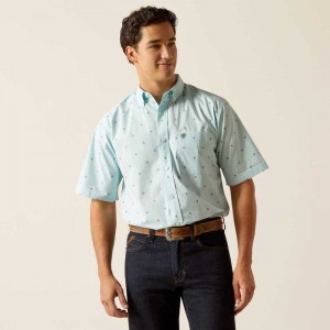 Ariat Royce Classic Fit Shirt Blue | 843ILJTKG