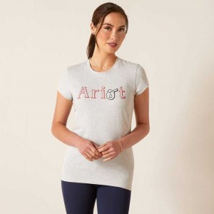 Ariat Saddle T-Shirt Grey | 041SMGNJC