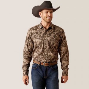 Ariat Sendero Desert Retro Fit Shirt Desert | 016XWYAHB