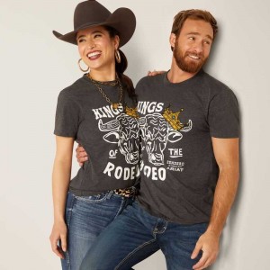 Ariat Sendero King Cow T-Shirt Grey | 317DELMPC