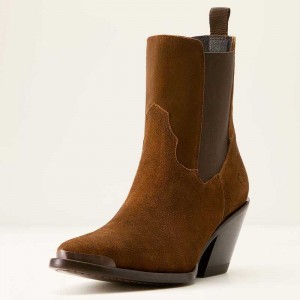 Ariat Shiloh Bootie Dark Ginger Suede | 810XPKMOS