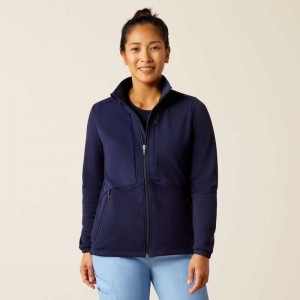 Ariat Sina Fleece Scrub Jacket Navy | 726ZXGHFK