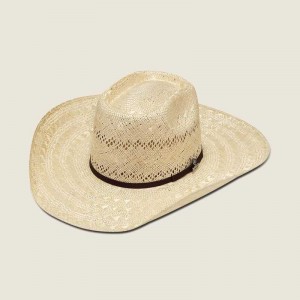 Ariat Sisal Punchy Straw Cowboy Hat Beige | 547UYMXJF