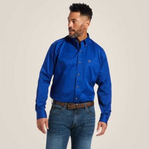 Ariat Solid Twill Classic Fit Shirt Ultramarine | 120FPRZNJ