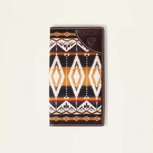 Ariat Southwest Fabric Rodeo Wallet Brown | 705QVRGEX