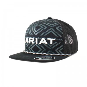 Ariat Southwest Print Logo Rope Cap Black | 615VDRMTH