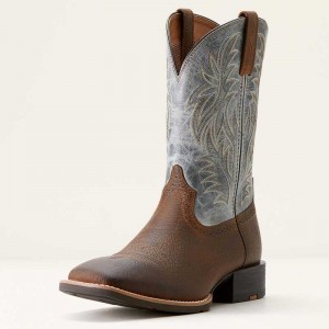 Ariat Sport Wide Square Toe Cowboy Boot Blue | 139MPCHZU