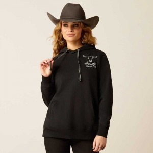 Ariat Steer Stitch Hoodie Black | 314DSAVGK