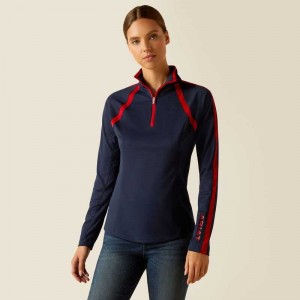 Ariat Sunstopper 3.0 1/4 Zip Baselayer Red | 023HTFEWA