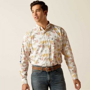 Ariat Team Charlie Classic Fit Shirt Gardenia | 972CKBVJU