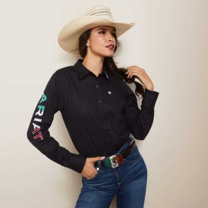 Ariat Team Kirby Stretch Shirt Black | 426TXCLEH