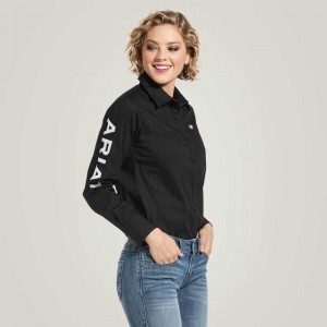 Ariat Team Kirby Stretch Shirt Black | 910BSXRAL