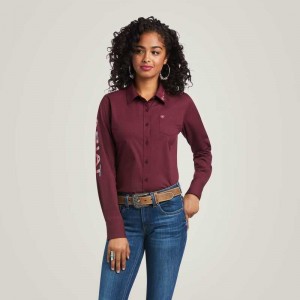 Ariat Team Kirby Stretch Shirt Zinfandel | 913IYMQDJ