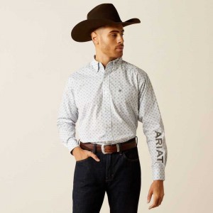 Ariat Team Kody Classic Fit Shirt Light Blue / Dark Grey | 682COJKTE