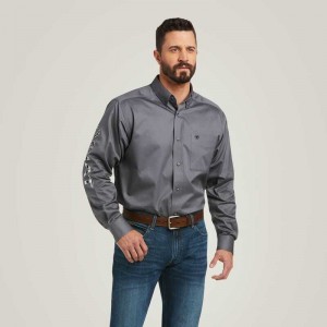 Ariat Team Logo Twill Classic Fit Shirt Quiet Shade | 856SNGWRK