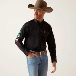 Ariat Team Logo Twill Classic Fit Shirt Black | 870ZNOTFX