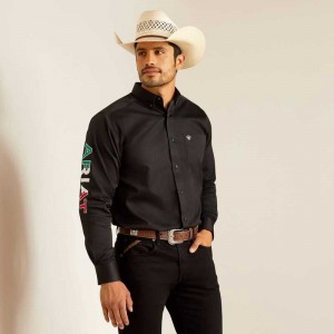 Ariat Team Logo Twill Fitted Shirt Black | 501XCMKLR