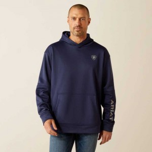 Ariat Tek Fleece 2.0 American Circle Hoodie Navy | 391OVRATX